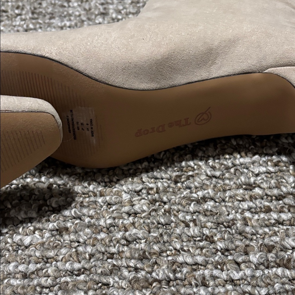Chic Beige Women's Heeled Boots - Picture 6 of 6